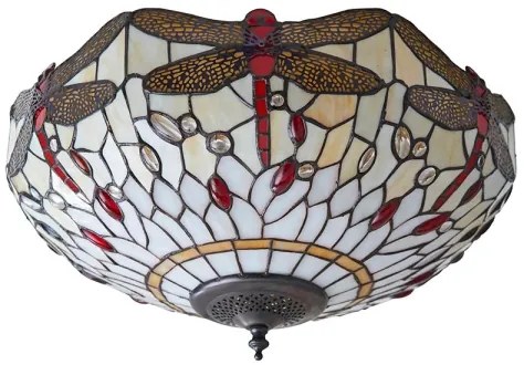 Plafonieră Tiffany DRAGONFLY Endon 70723, 2xE27/60W/230V, Ø 41 cm