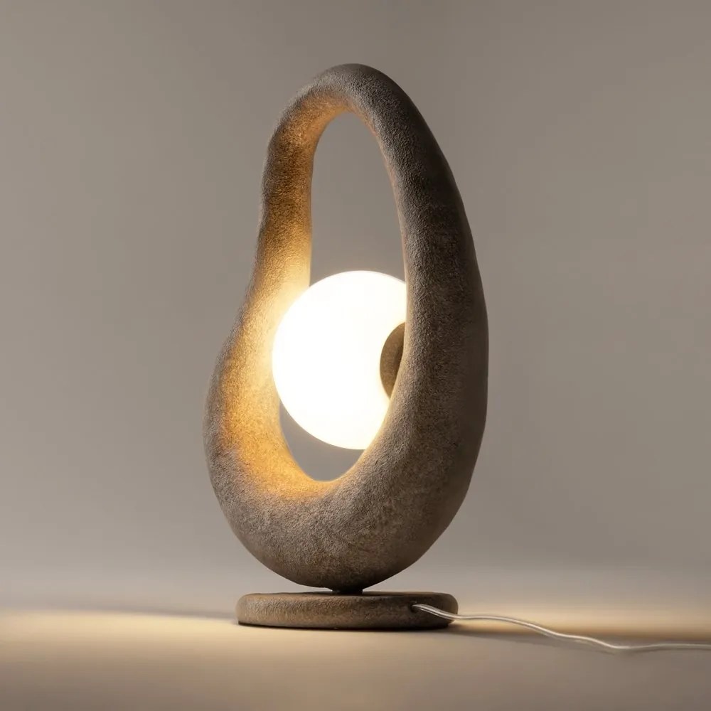 Veioza, Lampa de masa din Polirasina, Gri, Opus