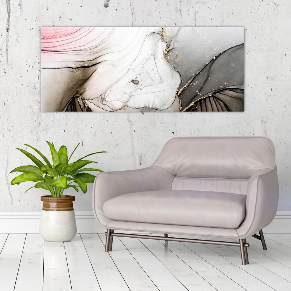 Tablou - Cerneală de marmură (120x50 cm)