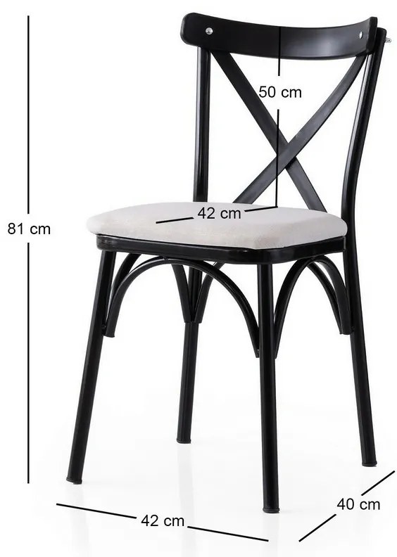 Set de scaune de sufragerie Ekol White and Black,2 buc.