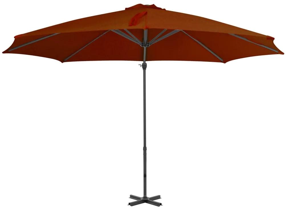 Umbrela suspendata cu stalp din aluminiu, caramiziu, 300 cm Terracota, 300 x 238 cm