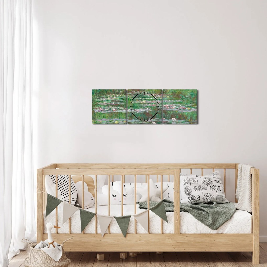 Tablou - Claude Monet, The Japanese Footbridge, reproducere (cu ceas) (90x30 cm)