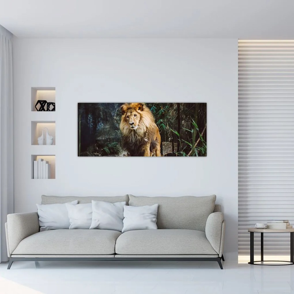 Tablou cu leu în natură (120x50 cm)