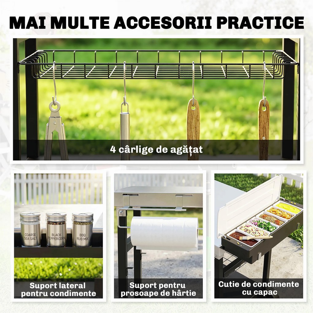 Outsunny căruț grătar | Aosom Romania