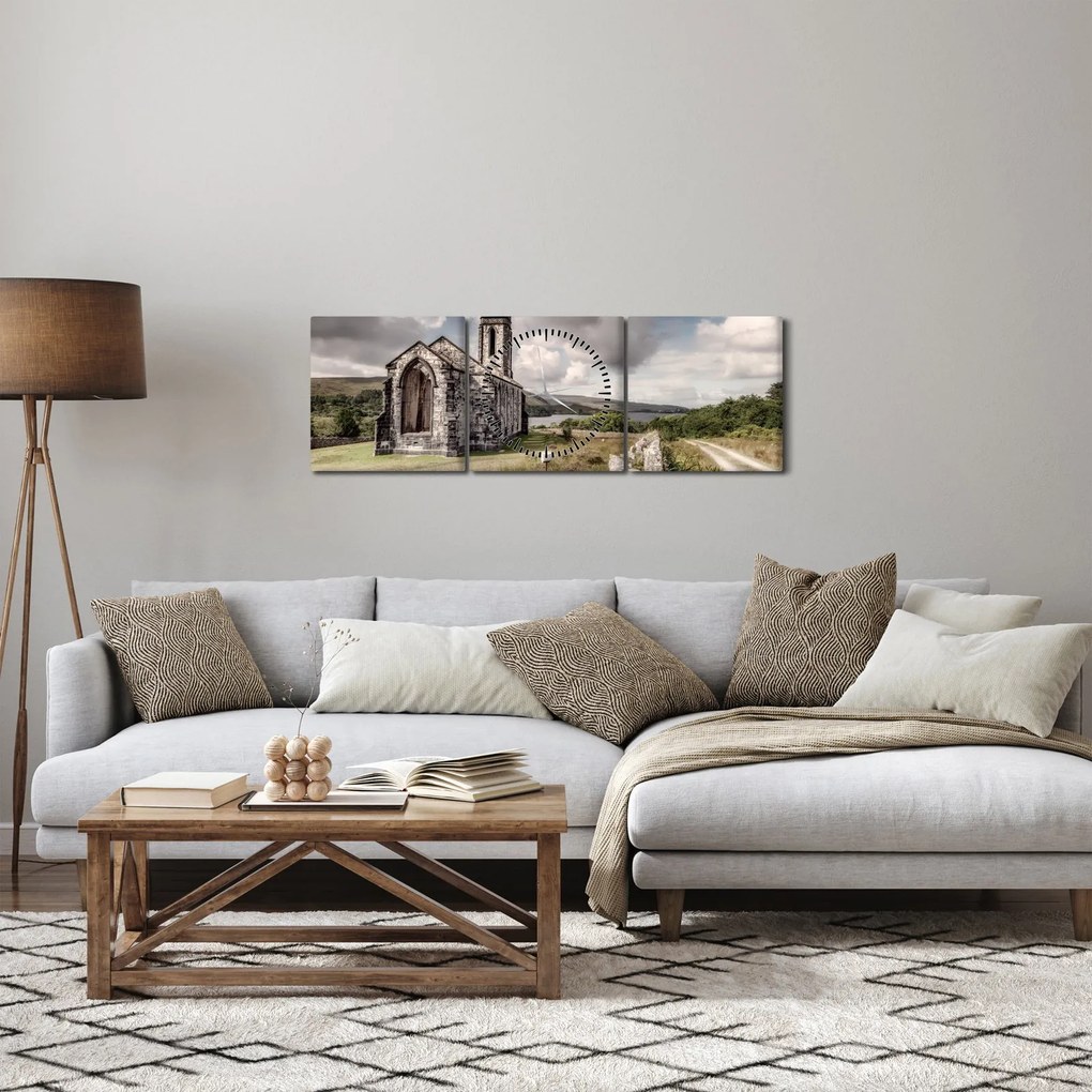 Tablou - Biserica irlandeză (cu ceas) (90x30 cm)