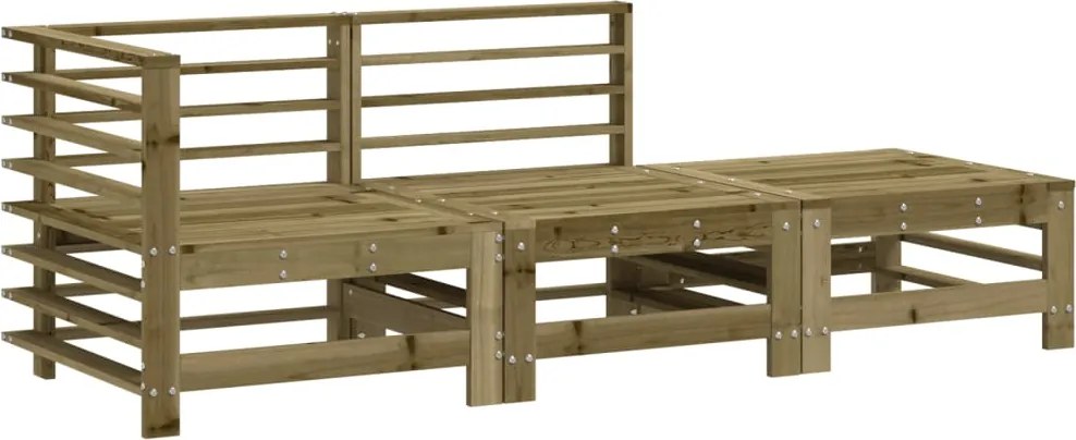 vidaXL Set mobilier de grădină, 3 piese, lemn de pin impregnat