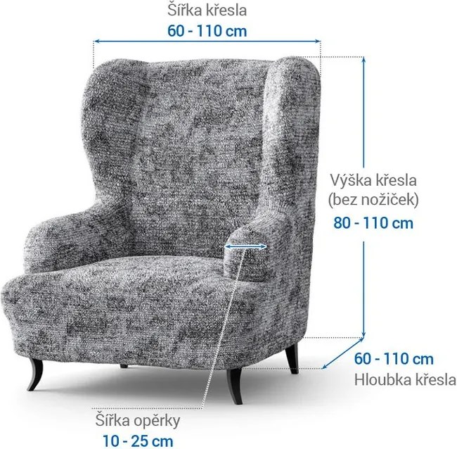 Gaico Huse bielastice MARMO gri fotoliu clasic (l. 60 - 110 cm)