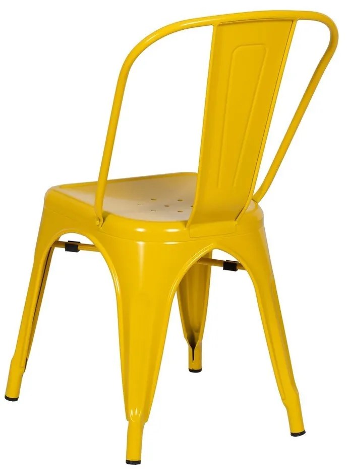 Scaune de dining galbene 2 buc. din metal – Ixia