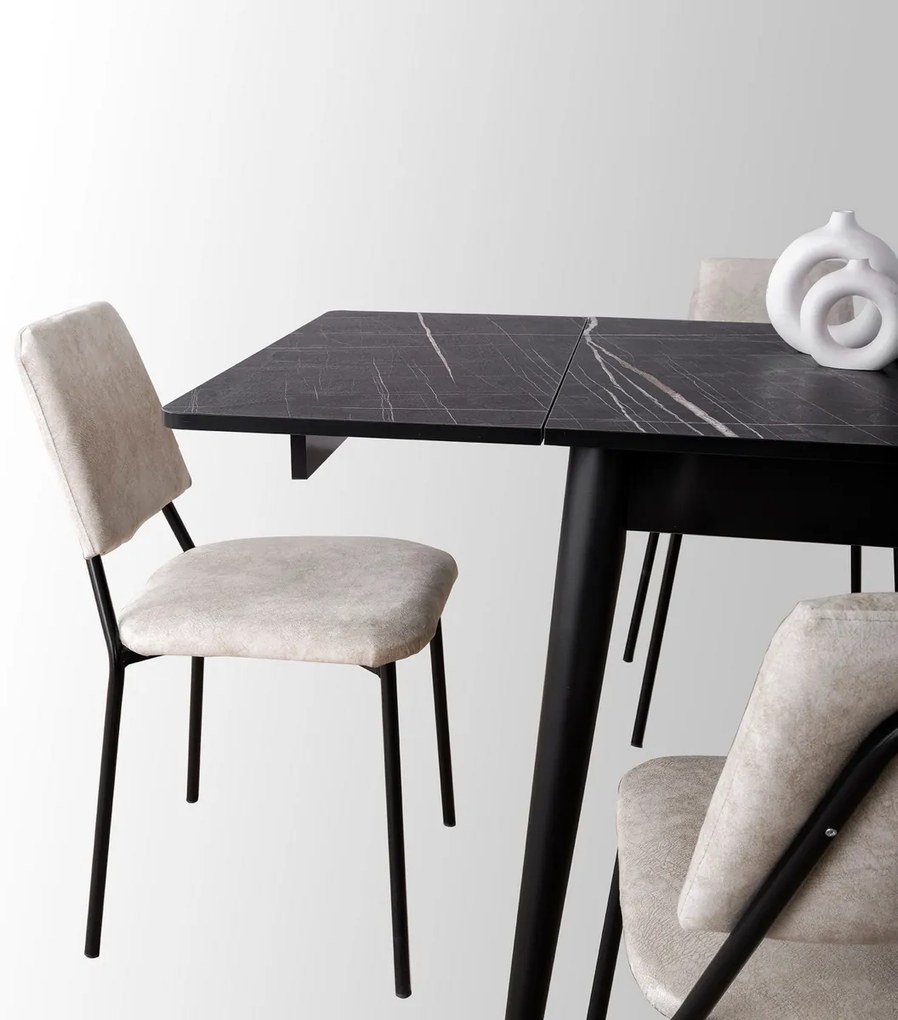 Masă de sufragerie Totem Black Marble