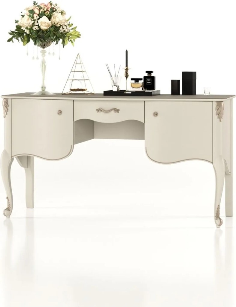 Bufet lemn masiv Celisea, 146,5 × 50 × 79 cm - Ivoire