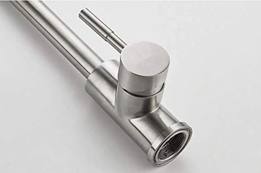 Baterie Bucătărie din Inox Satinat, Model CF001 – Eleganță și Funcționalitate pentru Orice Bucătărie Modernă
