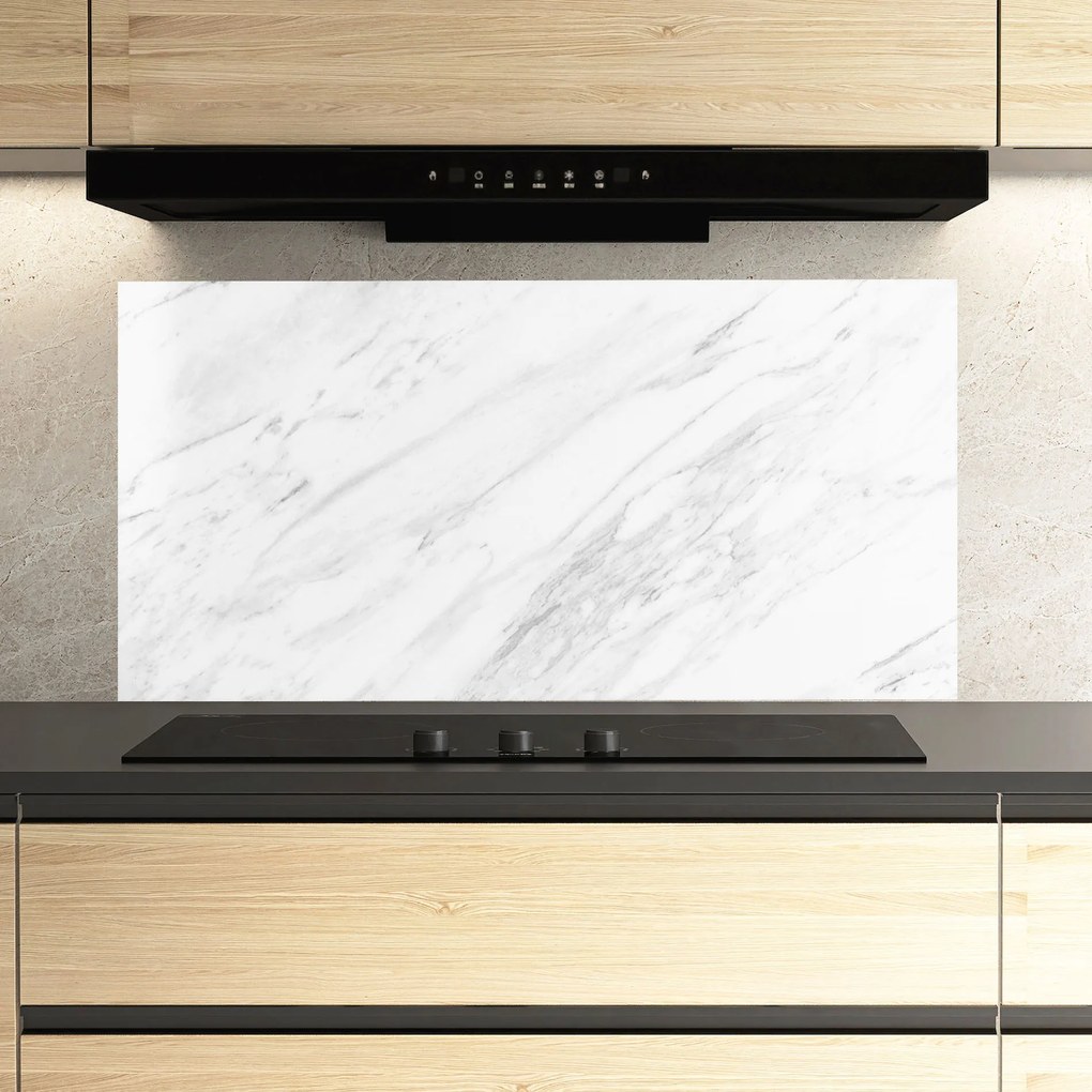 Panou Sticla Bucatarie, 60x150cm, Protectie aragaz, Antistropi, Termorezistent, Abstracte, Marble, Light Grey Marble