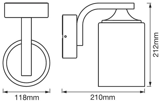 Aplică de exterior CYLINDER 1xE27/60W/230V IP43 neagră Ledvance