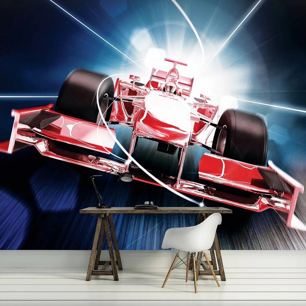 Fototapet - Formula 1 roșie 3D F1 (152,5x104 cm)