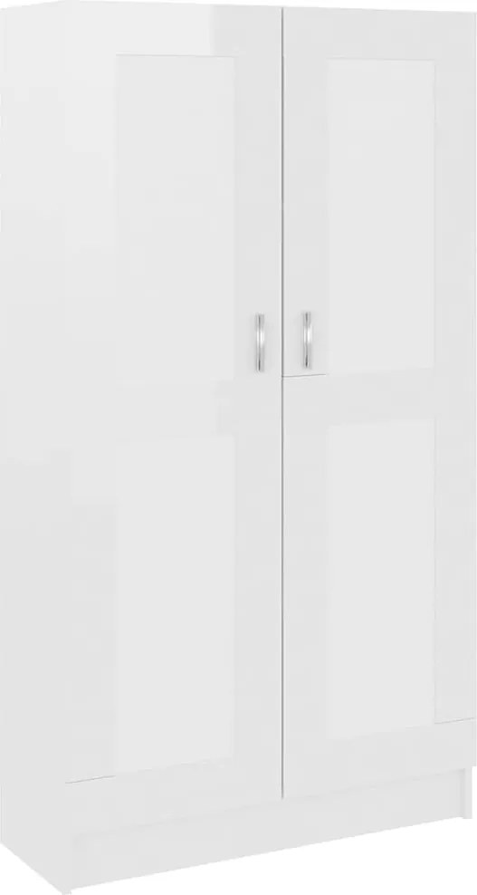 vidaXL Bibliotecă, alb extralucios, 82,5x30,5x150 cm, lemn prelucrat