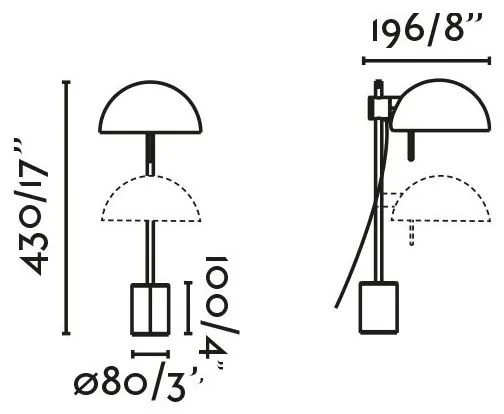 Veioza mobila directionabila MATILDA burgandy