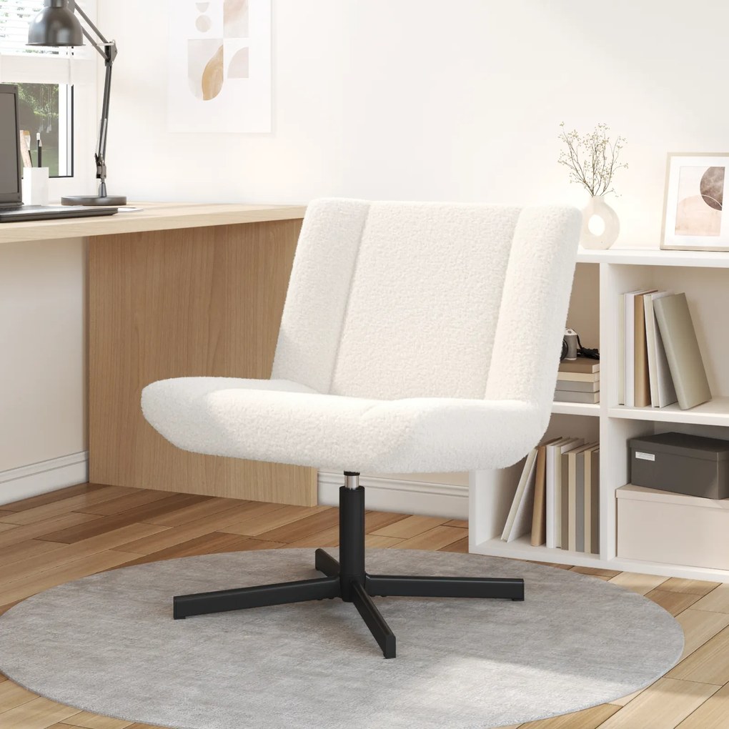 vidaXL Scaun pivotant Crem 63 x 75 x 76 cm țesătură