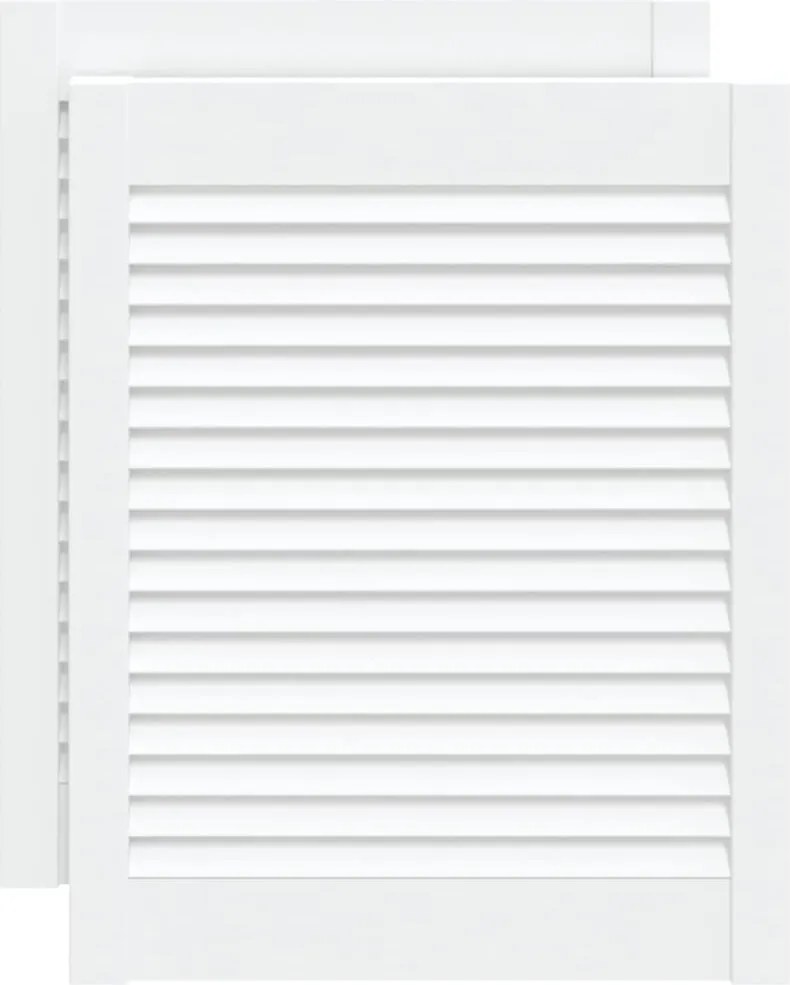 vidaXL Uși dulap design lambriu 2 buc. alb 61,5x49,4 cm lemn masiv pin
