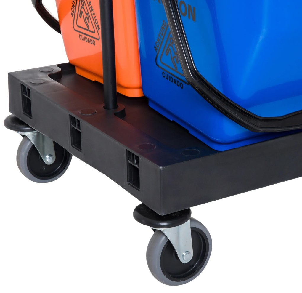 Carucior pentru Curatenie HOMCOM Capacitate 18L si Roti | Aosom Romania