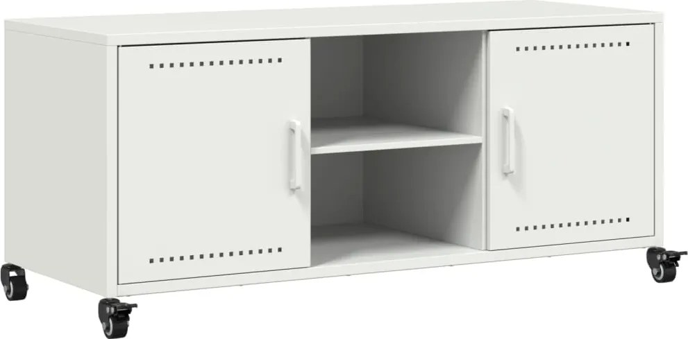 vidaXL Dulap TV, alb, 100,5x39x43,5 cm, oțel
