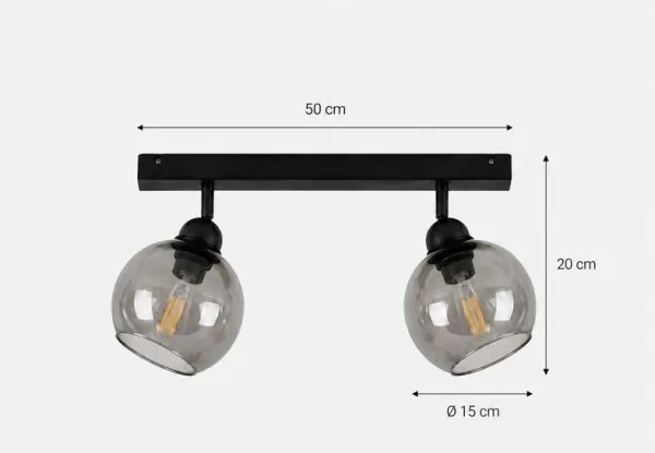 Spot UNO 2xE27/60W/230V negru