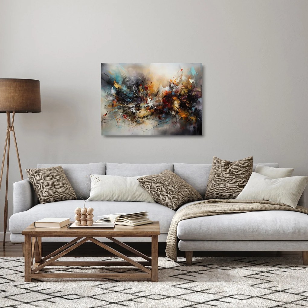 Tablou pe sticlă - Grafică abstractă (70x50 cm)
