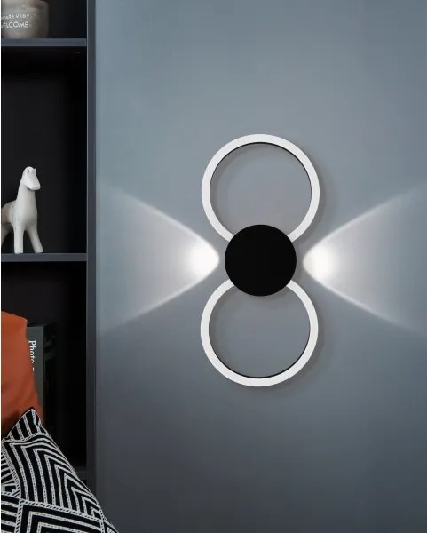 Eglo 902124 - Aplică de perete VENTICELLO, LED/20W/230V + LED/0,91W, neagră
