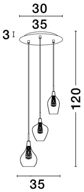 Lustra design modern 30cm Filo 3L NVL-1500202803