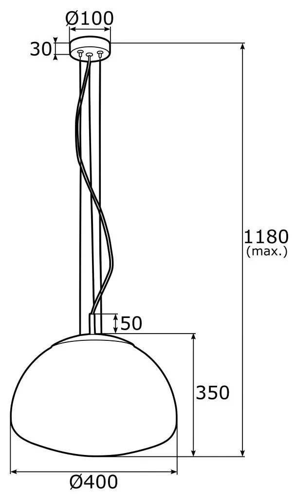 Pendul design modern TRINI negru 40cm