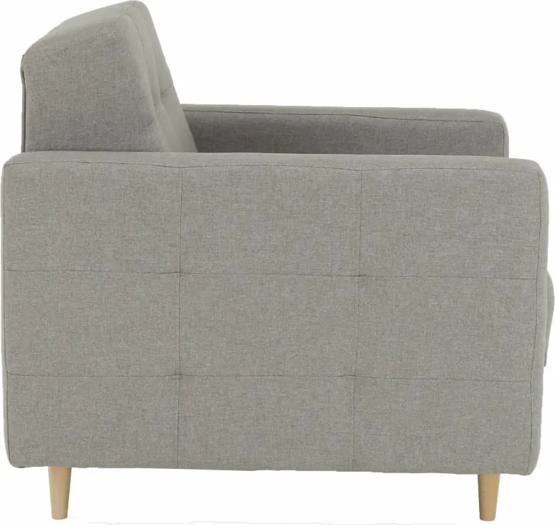 Fotoliu complet tapiţat, material textil gri, AMEDIA