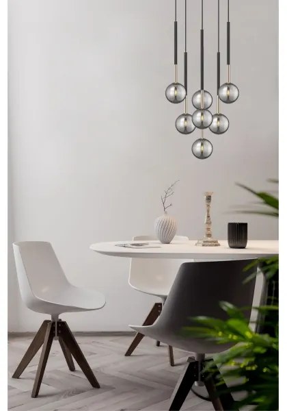 Lustră pe cablu Zuma Line P0574-07F-SDFZ ARCTURUS 7xG9/4W/230V negru