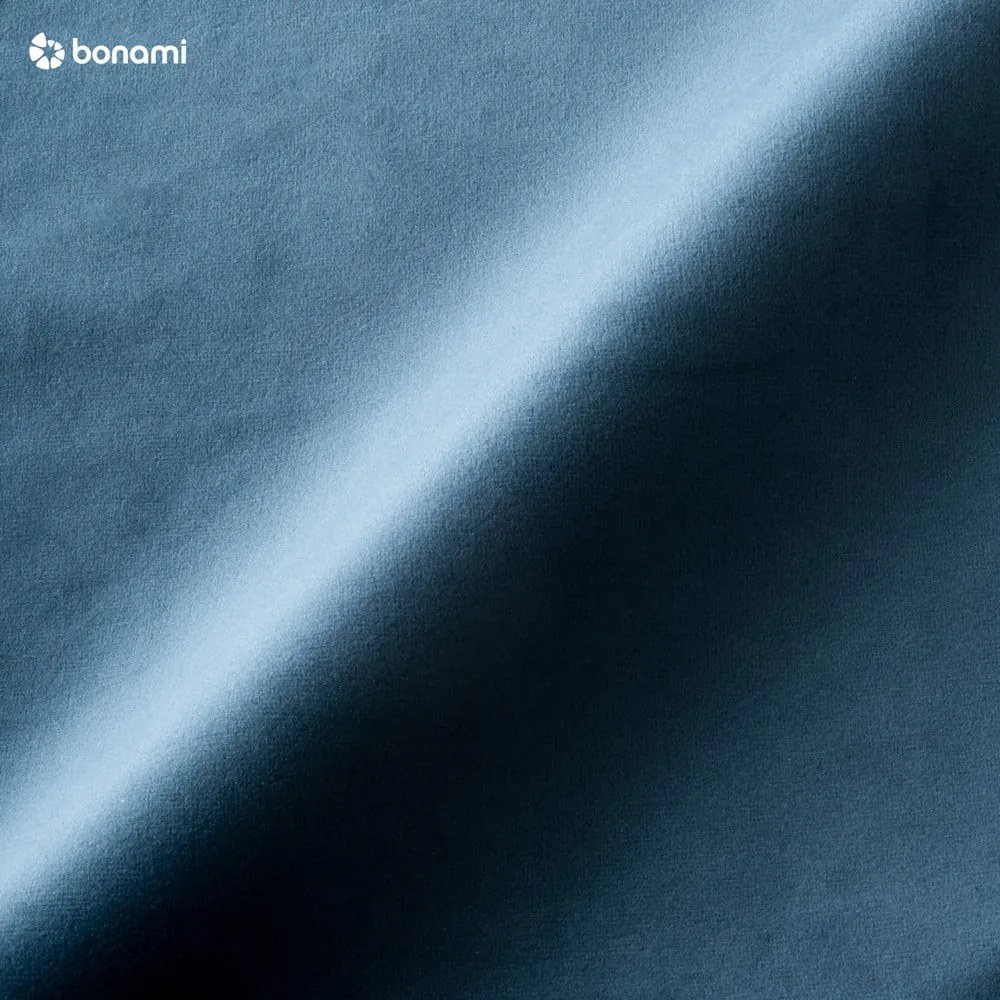 Colțar albastru din catifea (cu șezlong pe partea dreaptă) Magic - Scandic