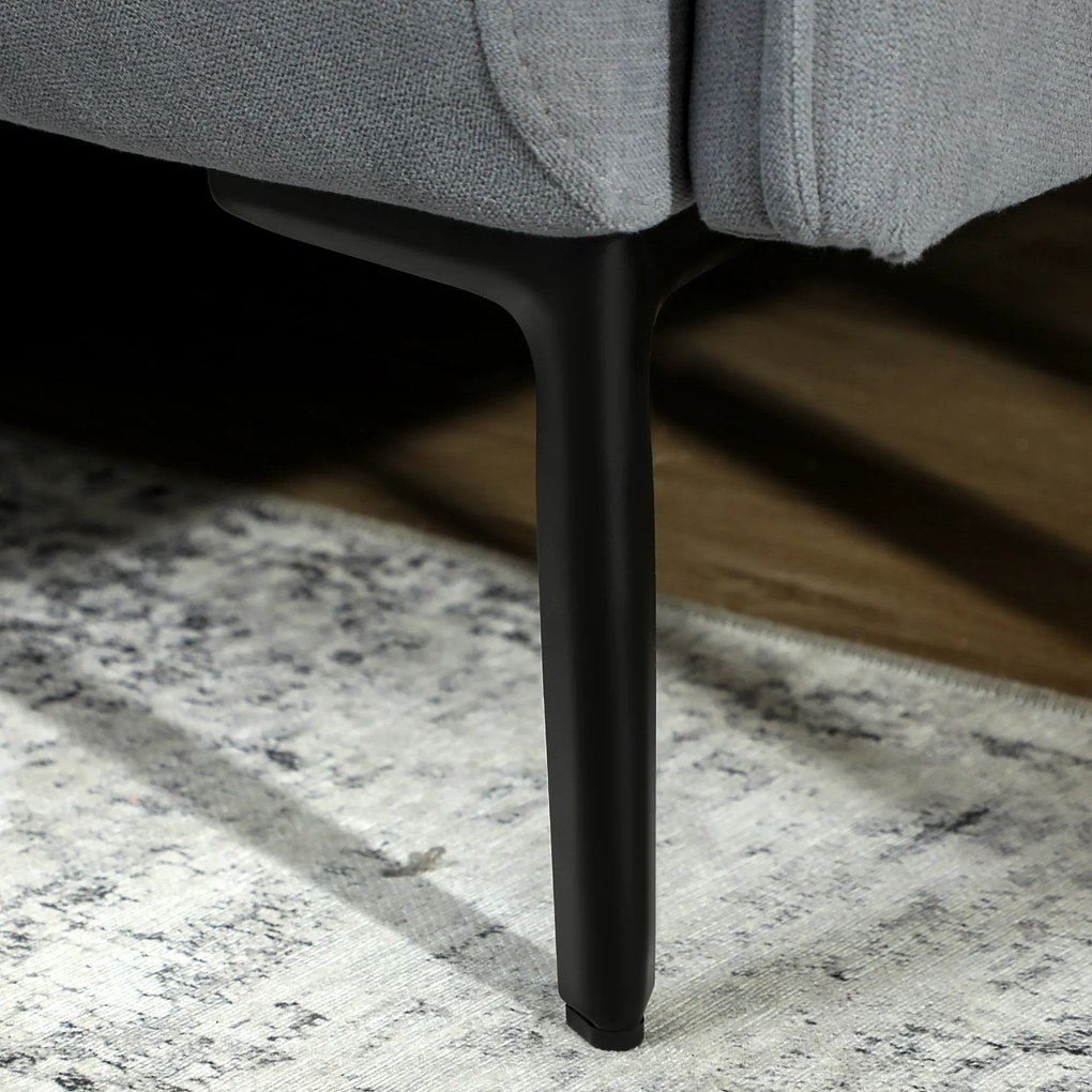 HOMCOM Canapea 2 locuri, perne groase, tapițerie catifelată, canapea tapițată, negru | Aosom Romania