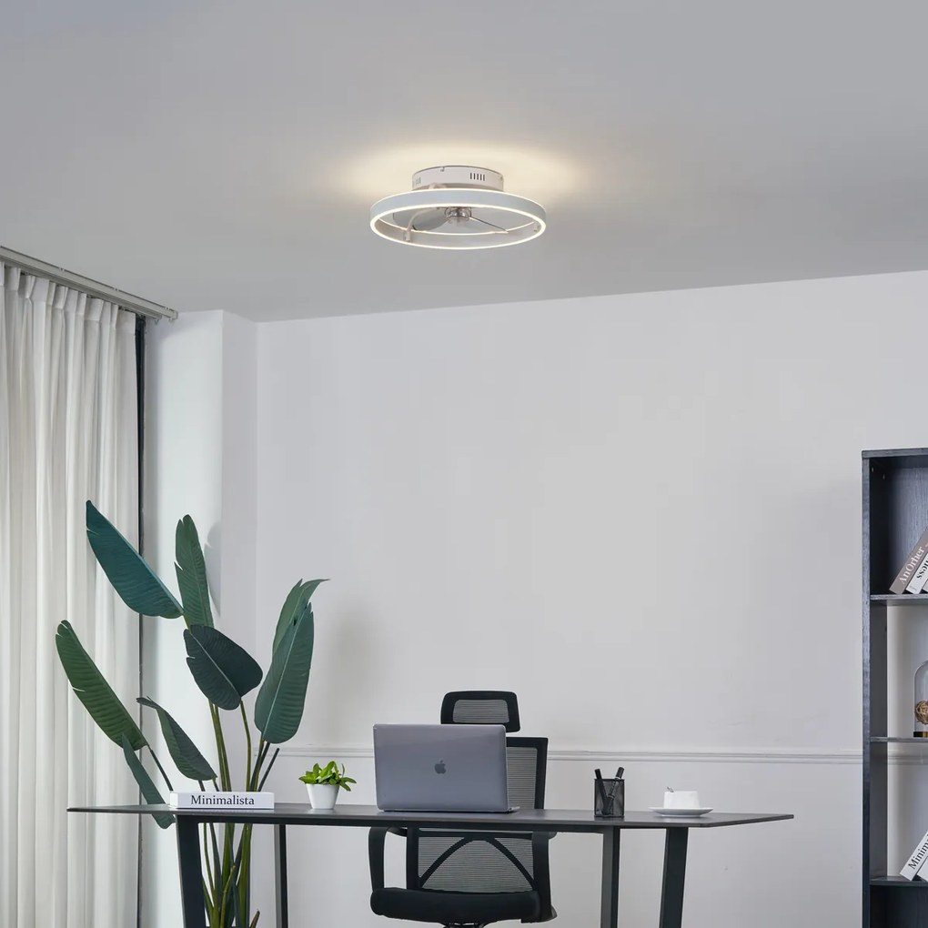 Ventilator de tavan alb 50cm incl. LED Dimmable cu telecomandă - Maddy