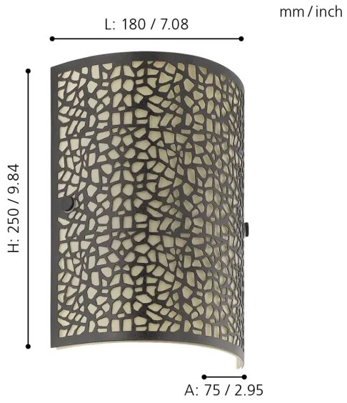 EGLO 89115 - Corp de iluminat perete ALMERA 1xE14/60W