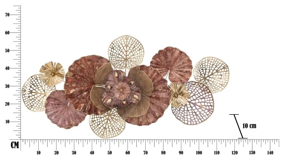 Decorațiune suspendată metalică Mauro Ferretti Flowery, 118 x 58 cm