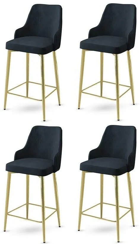 Set de scaune de bar Enox Anthracite and Gold, 4buc., 4 buc