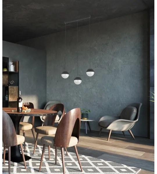 Lustră LED pe cablu FURNI 3xLED/5W/230V neagră