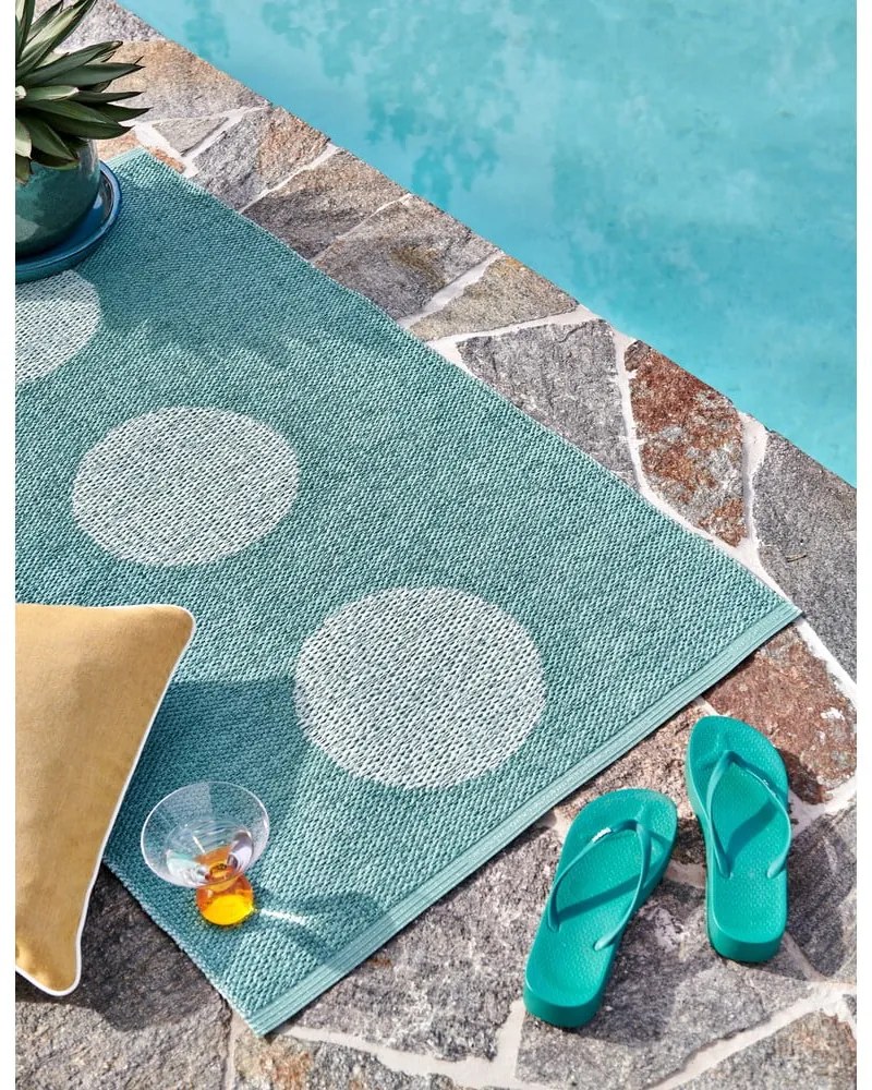 Covor pentru exterior și interior turcoaz 70x120 cm Vera Pop Jade – Pappelina