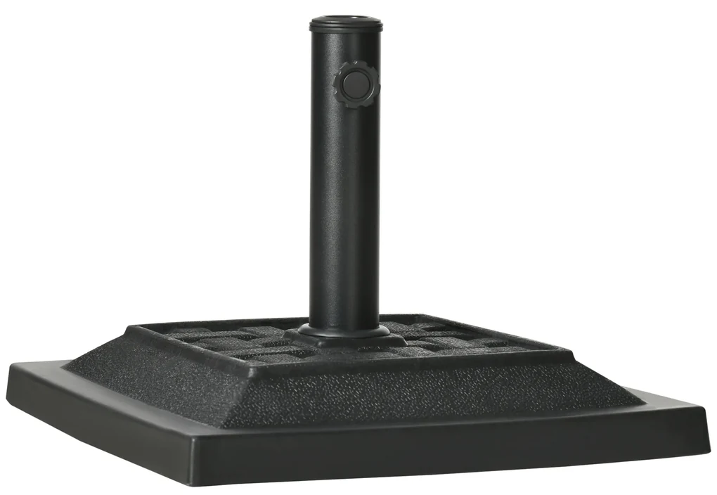 Outsunny Baza penru Umbrela de Gradina din Rasina  Greutate 12 kg pentru Stalpi Ø32-38-48 mm, 44x44x33 cm,Neagra | AOSOM RO