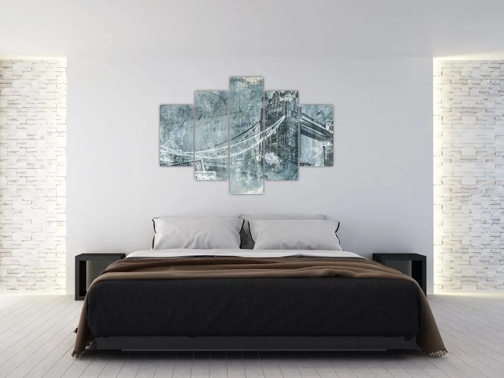 Tablou - Tower Bridge în tonuri reci (150x105 cm)