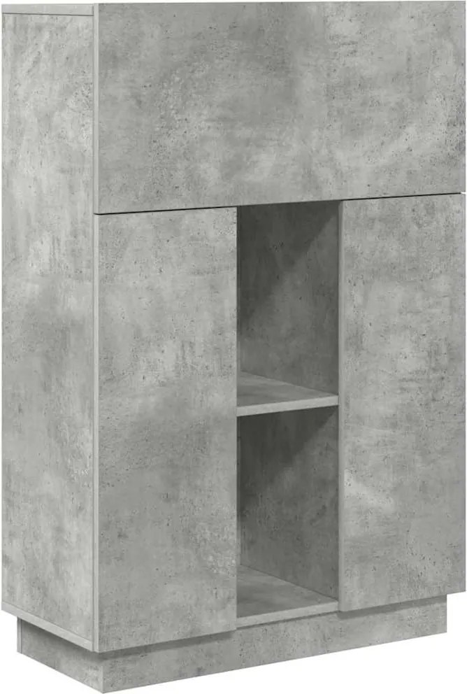 vidaXL Birou cu ușă Gri din beton 71.5 x 31.5 x 106.5 cm Lemn compozit
