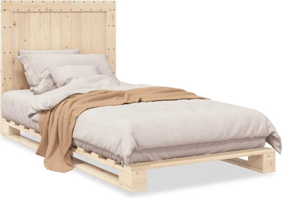 vidaXL Cadru de pat cu tăblie, 100x200 cm, lemn masiv de pin