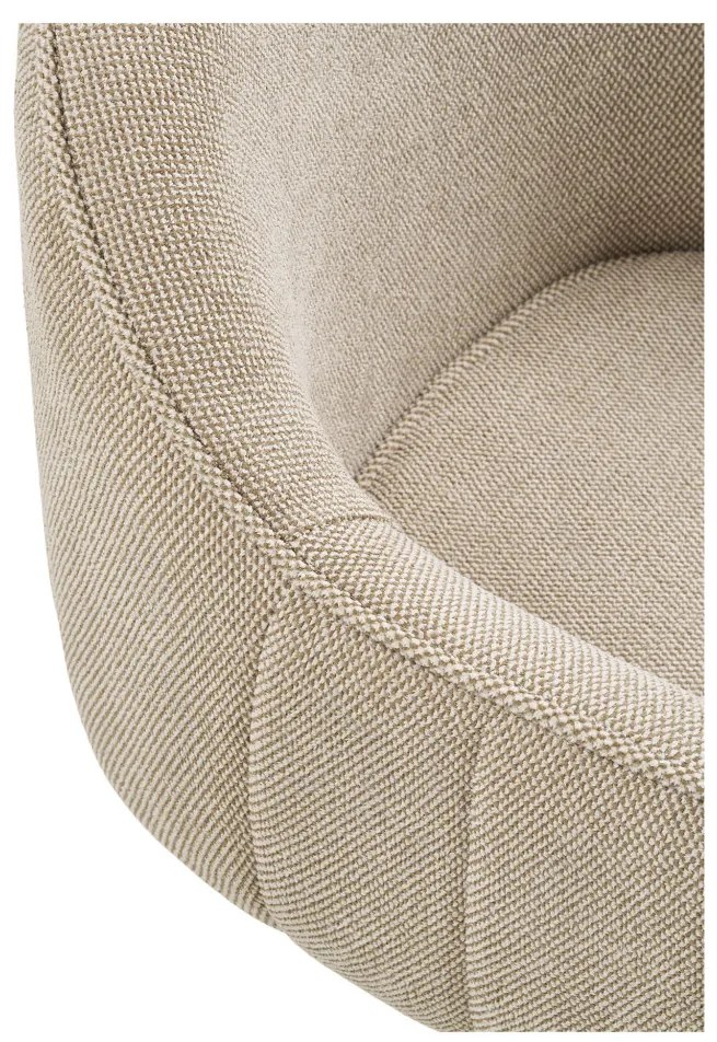 Tamera scaun de dining cu rotire, gri deschis, picioare negre