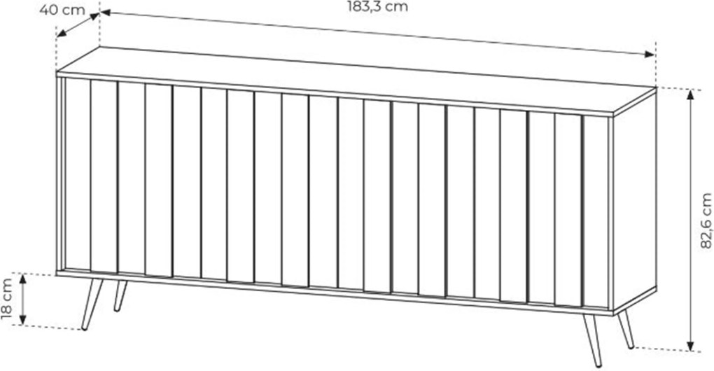 Comodă Flaro 183 cm cu iluminare - stejar Dunin