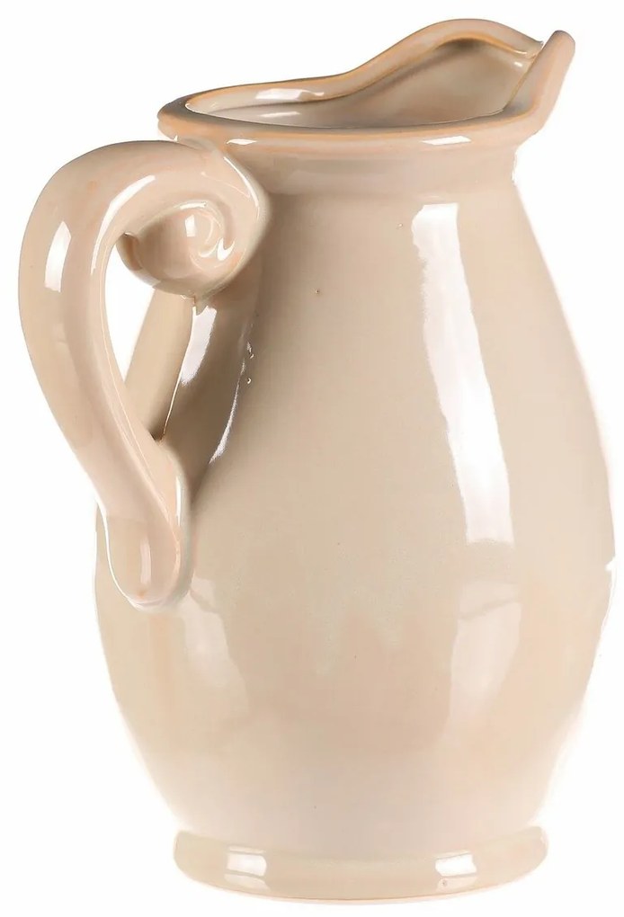Vaza/cană crem, 15 x 16 x 23 cm, medie, 23 cm