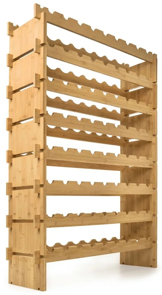 Raftier de vin din bambus G21, 72 sticle