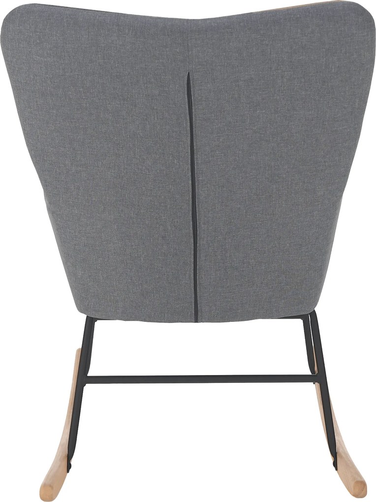 Scaun balansoar design, patchwork/gri/bej, KEMARO