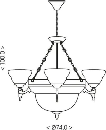 Brilagi - Lustru suspendat pe lanț DAHLIA 6xE27/40W/230V diam. 74 cm alamă