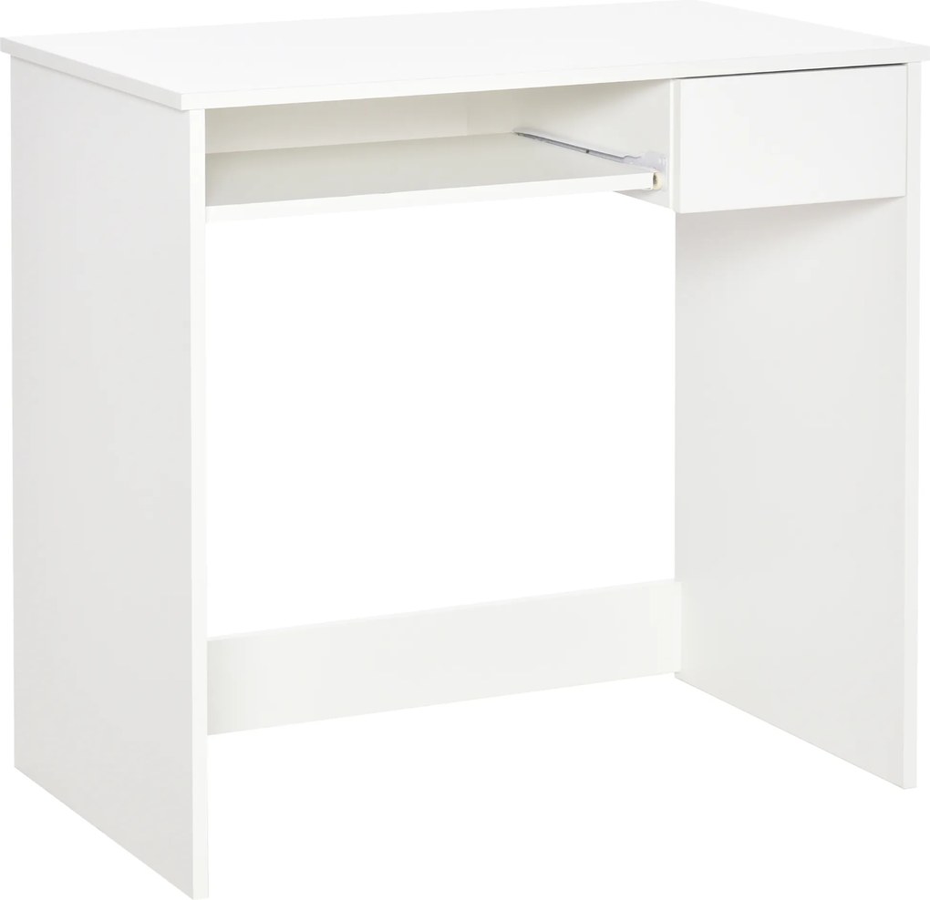 Homcom Birou PC Alb & Stejar 80×45×75 cm – Ideal Dormitor sau Acasa | Aosom Romania